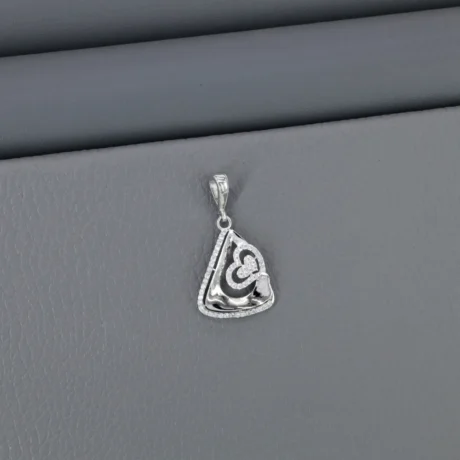 Cz Fancy Rhodium Pendant