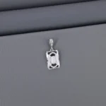 Cz Fancy Rhodium Pendant