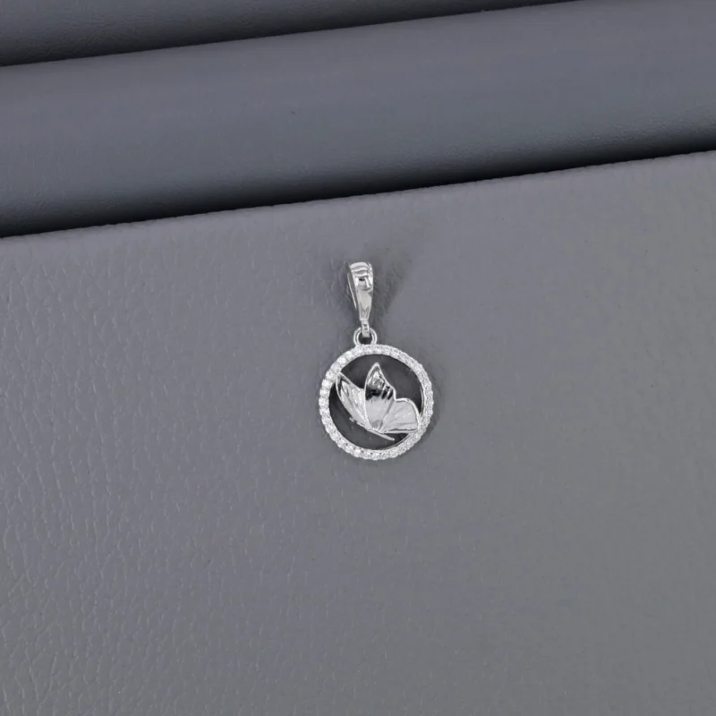 Cz Fancy Rhodium Pendant