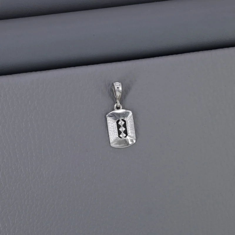 Cz Fancy Rhodium Pendant