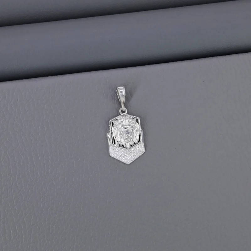 Cz Fancy Rhodium Pendant