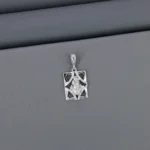 Cz God Rhodium Pendant