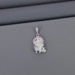 Cz God Rhodium Pendant