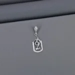 Cz God Rhodium Pendant