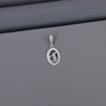 Cz God Rhodium Pendant