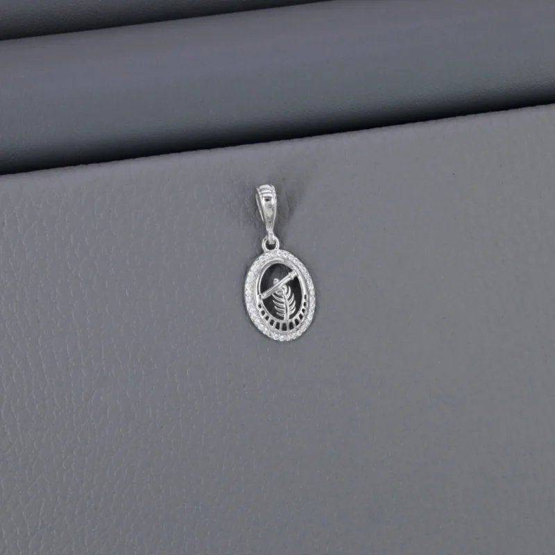 Cz God Rhodium Pendant