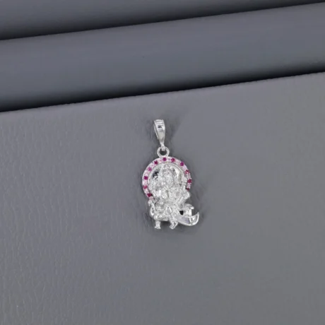 Cz God Rhodium Pendant