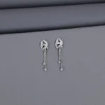 Cz Rhodium Latkan Chain Stud