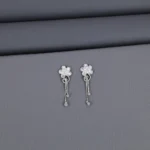 Cz Rhodium Latkan Chain Stud