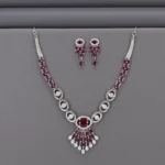 Cz Rhodium Necklace Set