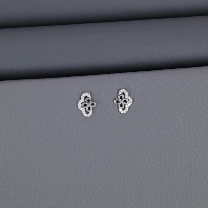 Cz Rhodium Stud