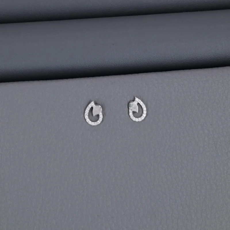 Cz Rhodium Stud