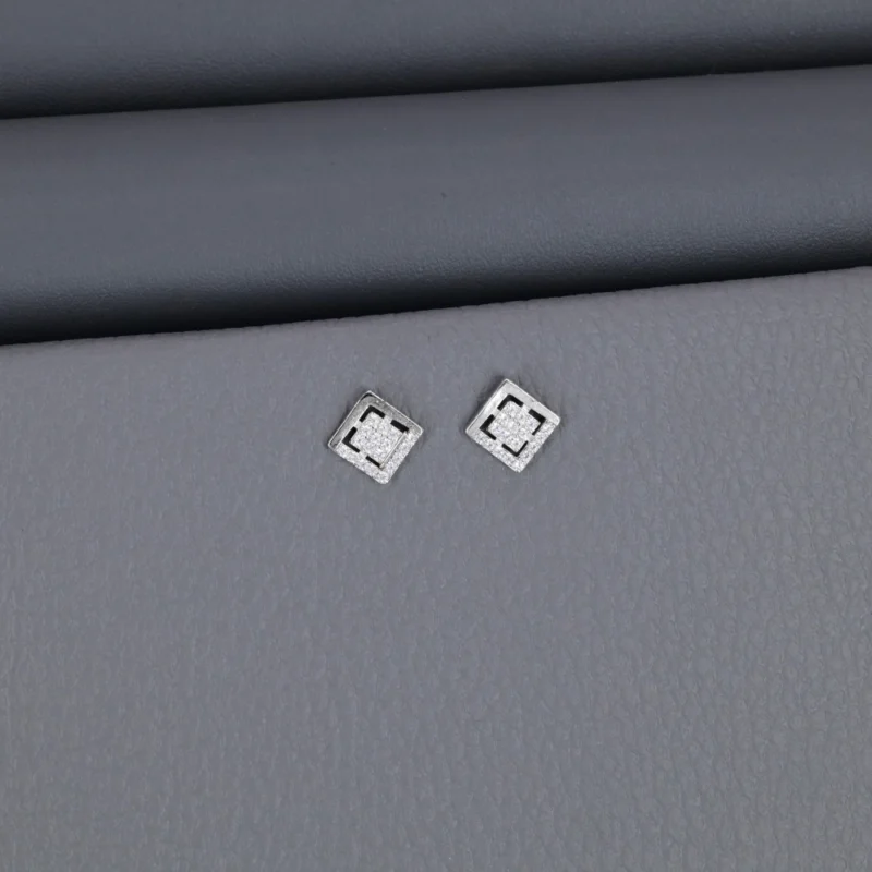 Cz Rhodium Stud