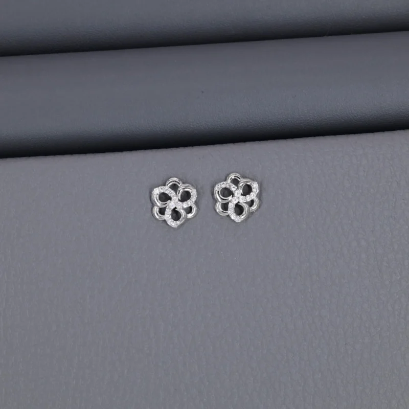 Cz Rhodium Stud