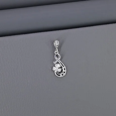 Plain Fancy Rhodium Pendant