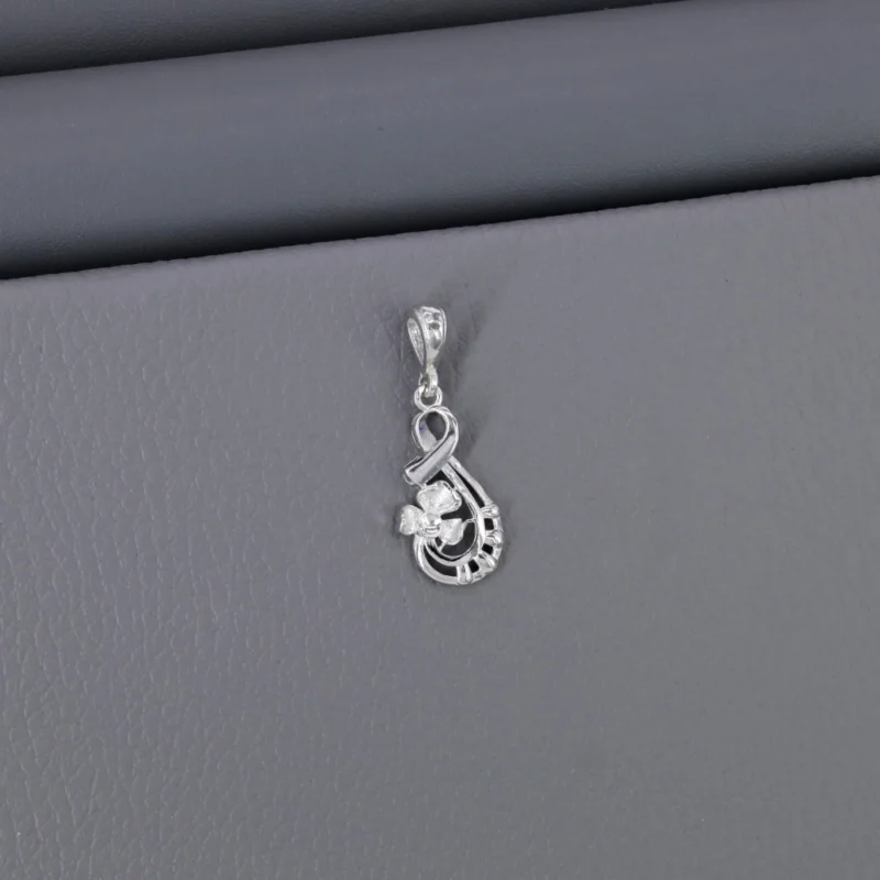 Plain Fancy Rhodium Pendant