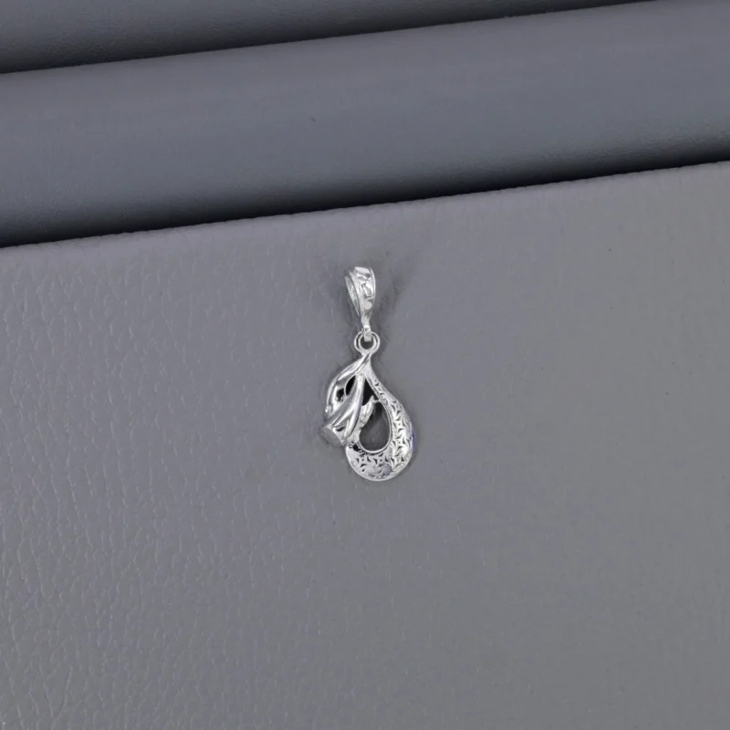 Plain Fancy Rhodium Pendant