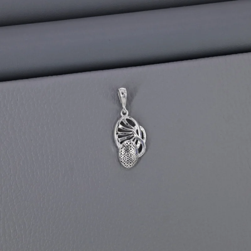 Plain Fancy Rhodium Pendant