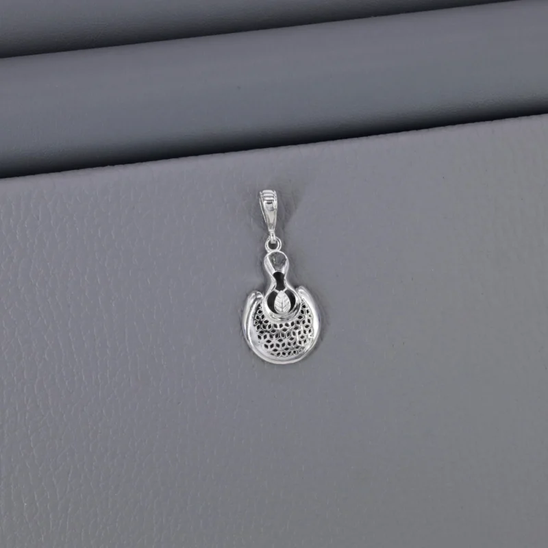 Plain Fancy Rhodium Pendant