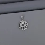 Plain Fancy Rhodium Pendant