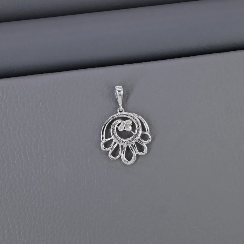 Plain Fancy Rhodium Pendant
