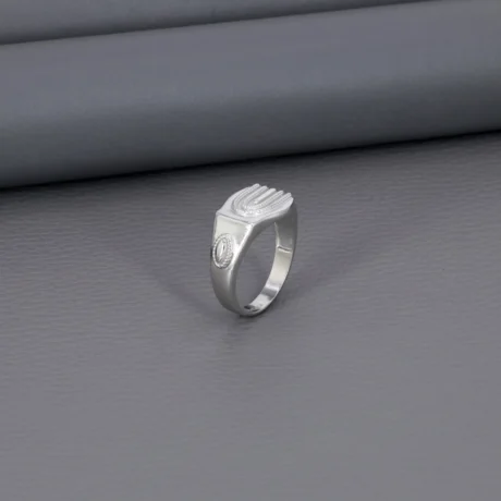 Plain Gents Rhodium Ring
