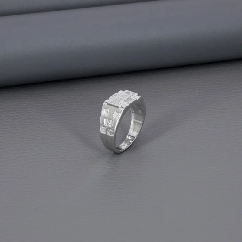 Plain Gents Rhodium Ring