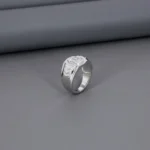 Cz Ladies & Gents Rhodium Ring