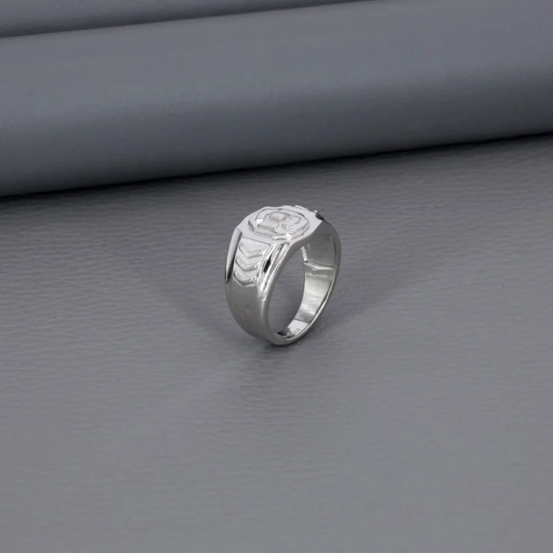 Cz Ladies & Gents Rhodium Ring