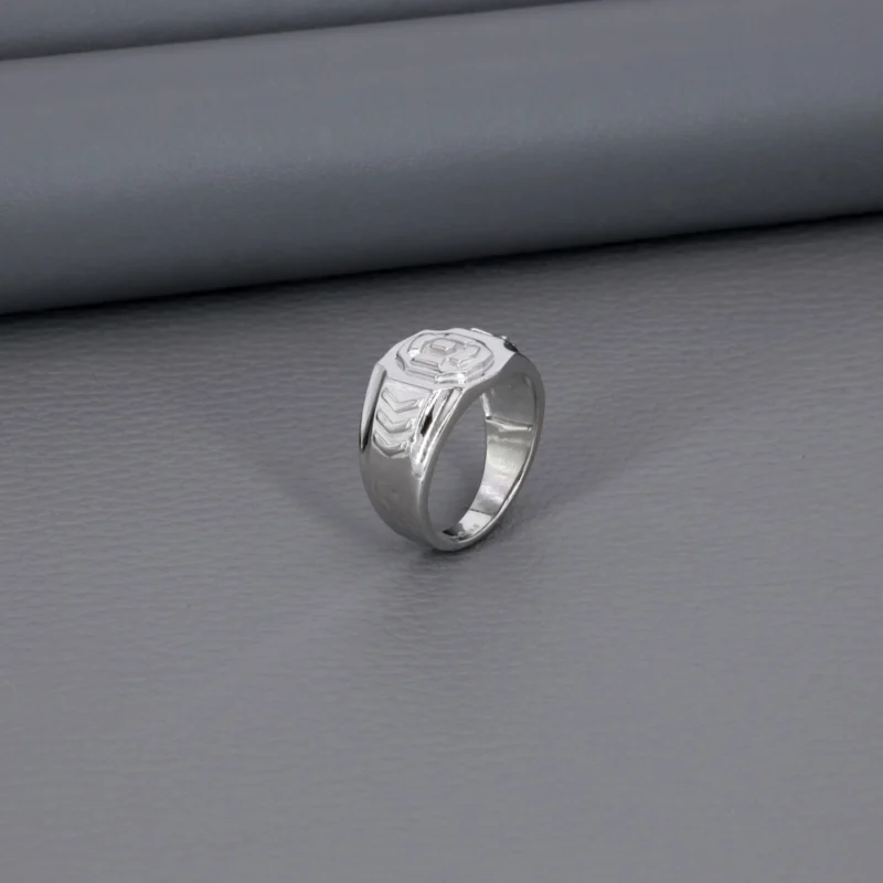 Plain Gents Rhodium Ring