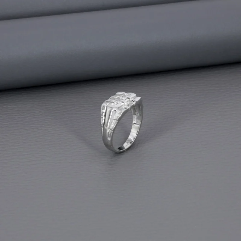 Cz Ladies & Gents Rhodium Ring