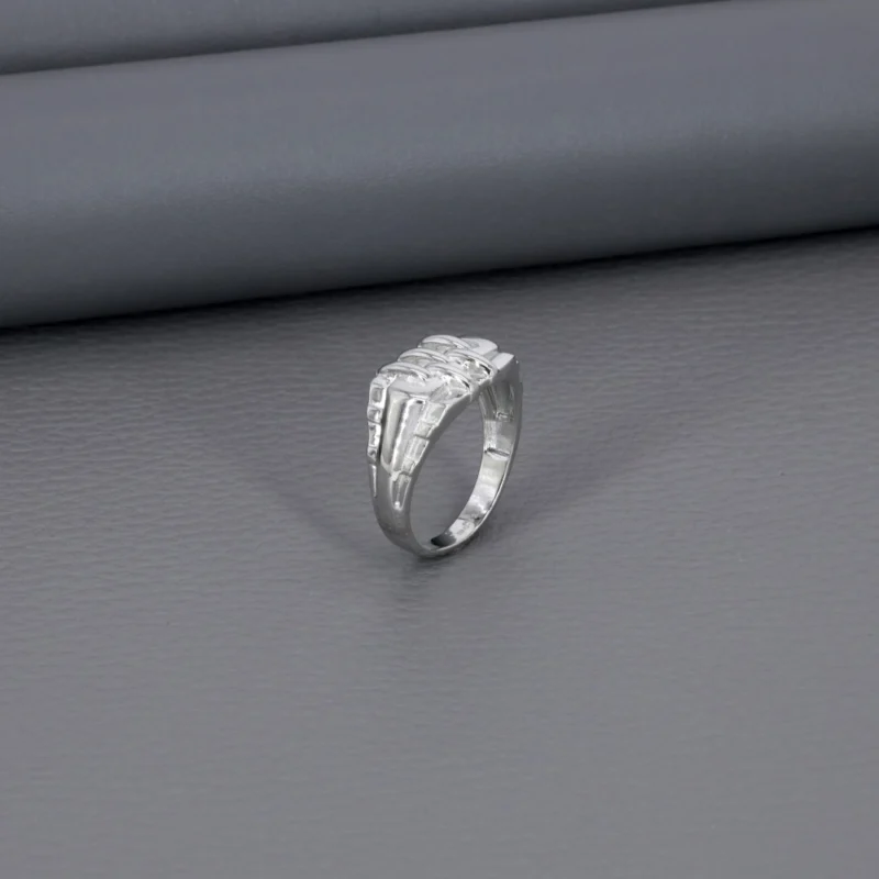 Plain Gents Rhodium Ring