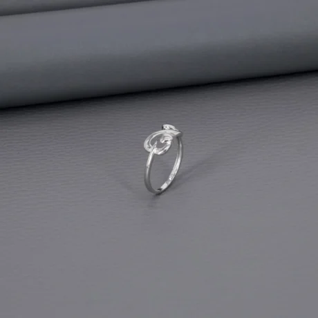 Plain Ladies Rhodium Ring