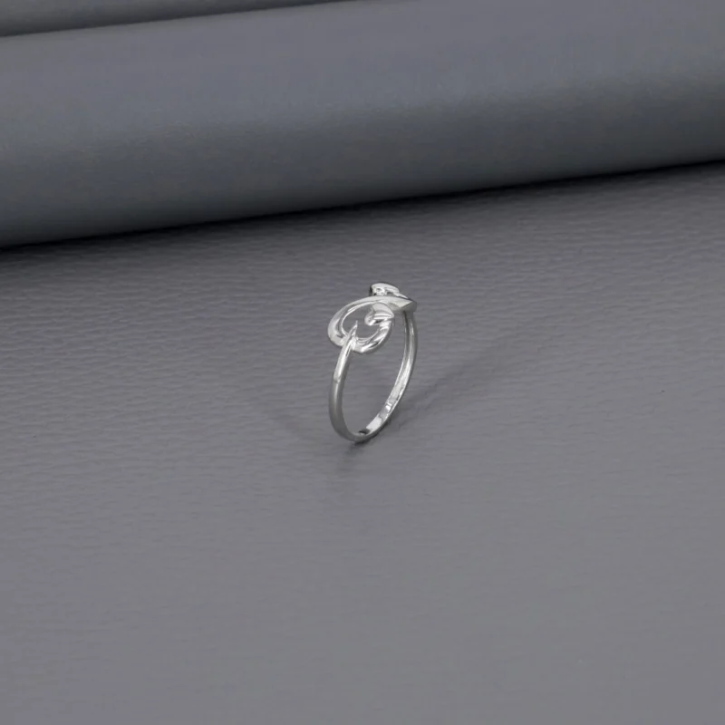 Plain Ladies Rhodium Ring