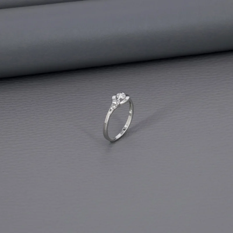 Plain Ladies Rhodium Ring