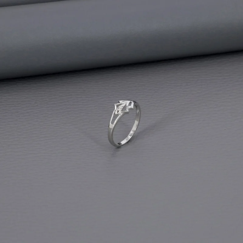 Plain Ladies Rhodium Ring