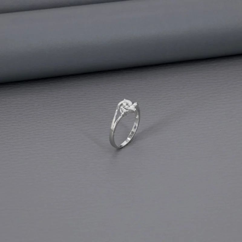 Plain Ladies Rhodium Ring