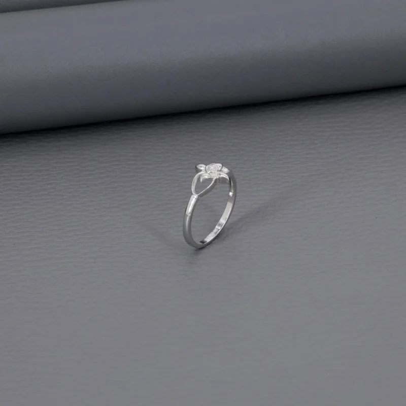 Plain Ladies Rhodium Ring