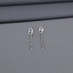Plain Rhodium Latkan Chain Stud