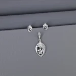 Plain Rhodium Pendant Set