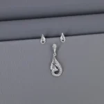 Plain Rhodium Pendant Set