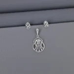 Plain Rhodium Pendant Set