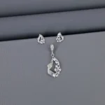 Plain Rhodium Pendant Set