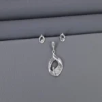 Plain Rhodium Pendant Set