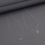 Rhodium Chain With Pendant
