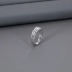 Solitaire Micro Rhodium Gents Ring