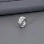 Solitaire Micro Rhodium Gents Ring