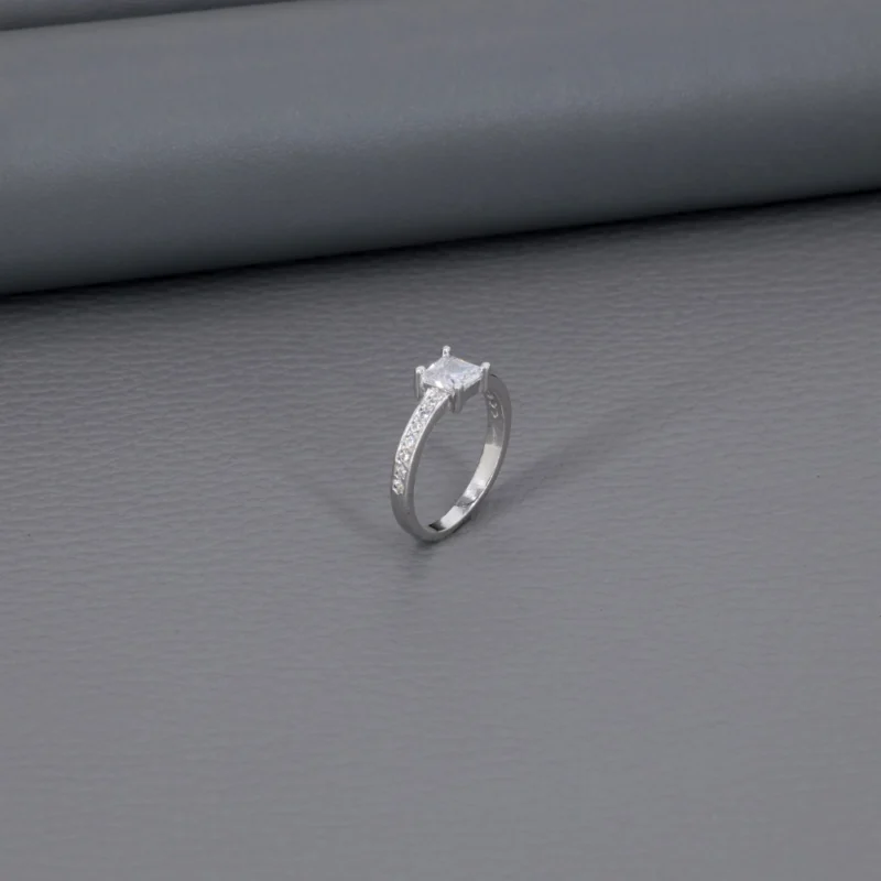 Solitaire Rhodium Ladies Ring