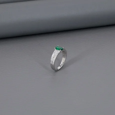 Solitaire Rhodium Black Stone Gents Ring