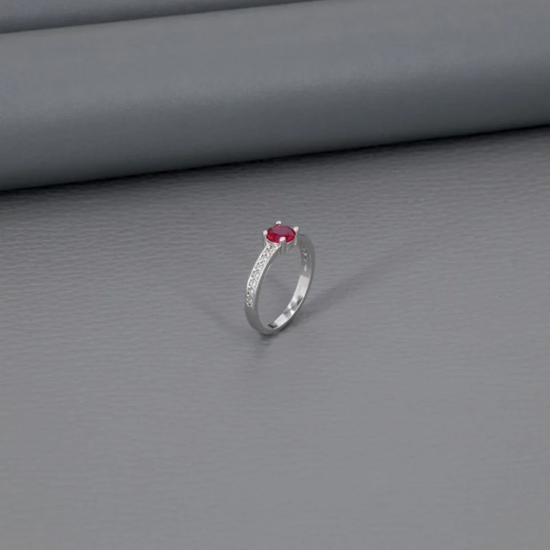 Solitaire Rhodium Ladies Ring